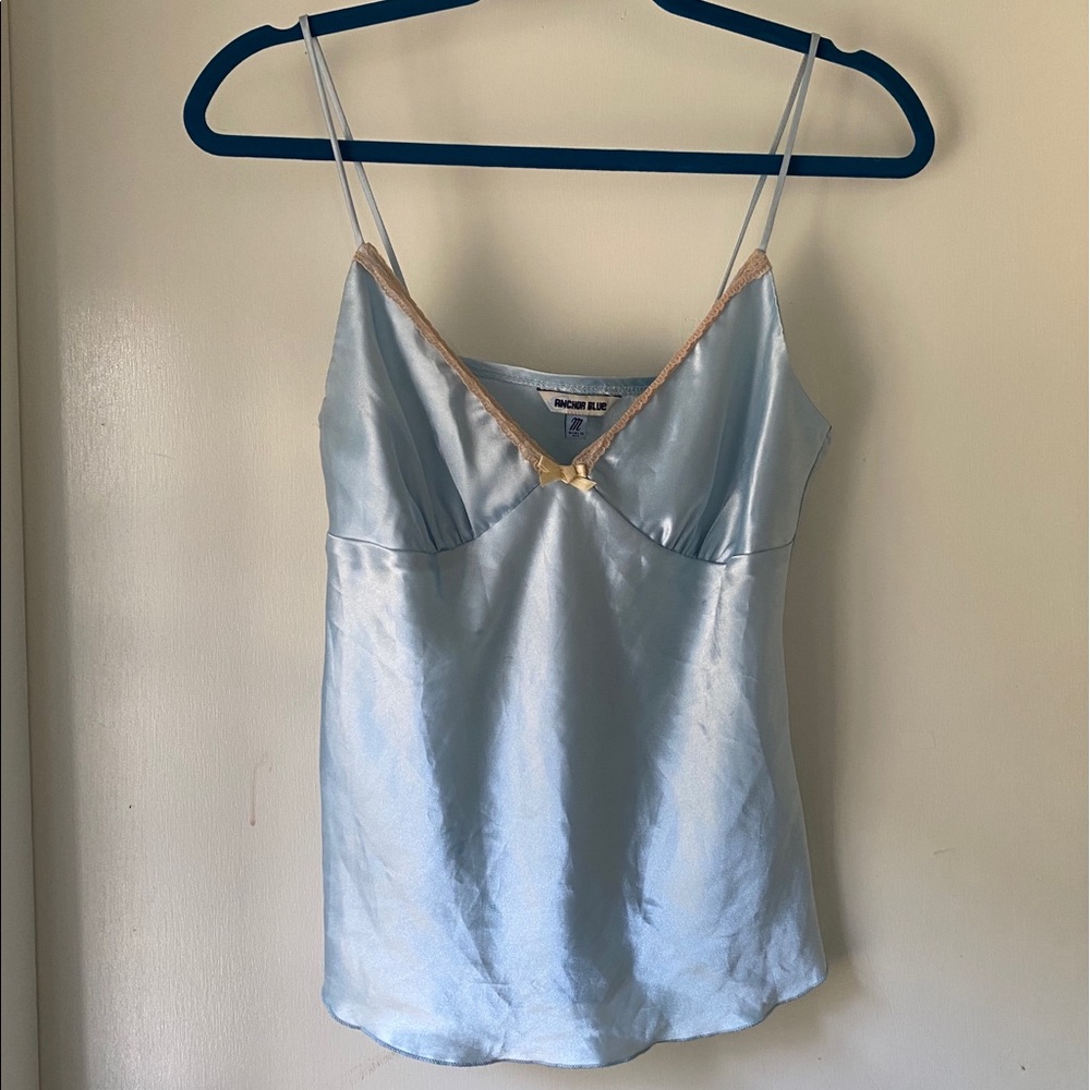 baby blue silk cami